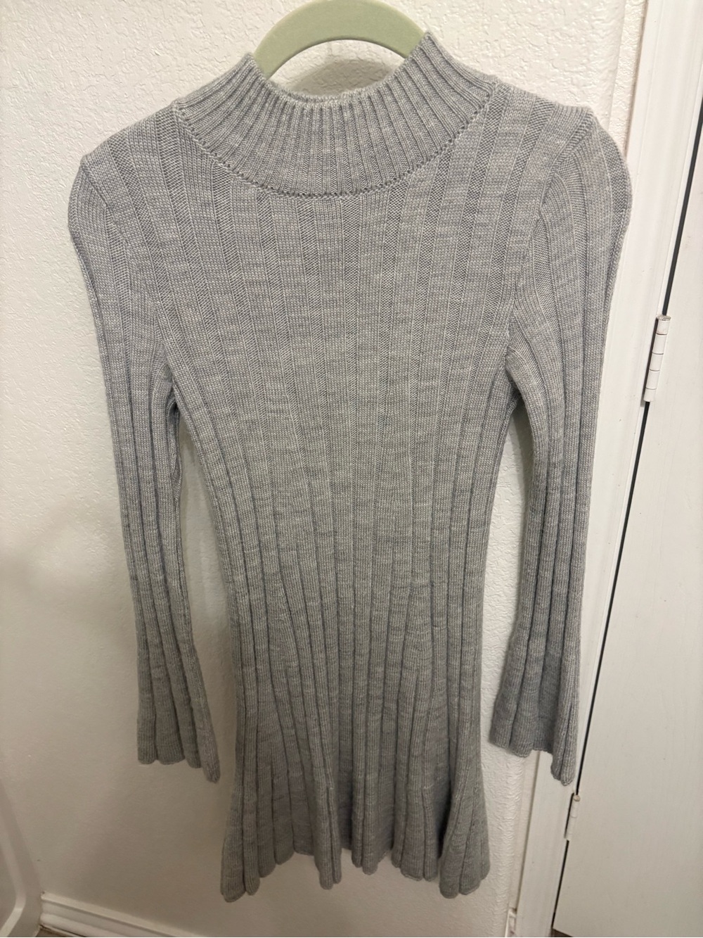 Women’s Gray Ribbed Mock Knit Dress - Picture 3 of 5